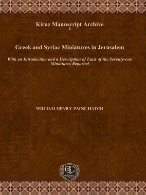 cover image of Greek and Syriac Miniatures in Jerusalem